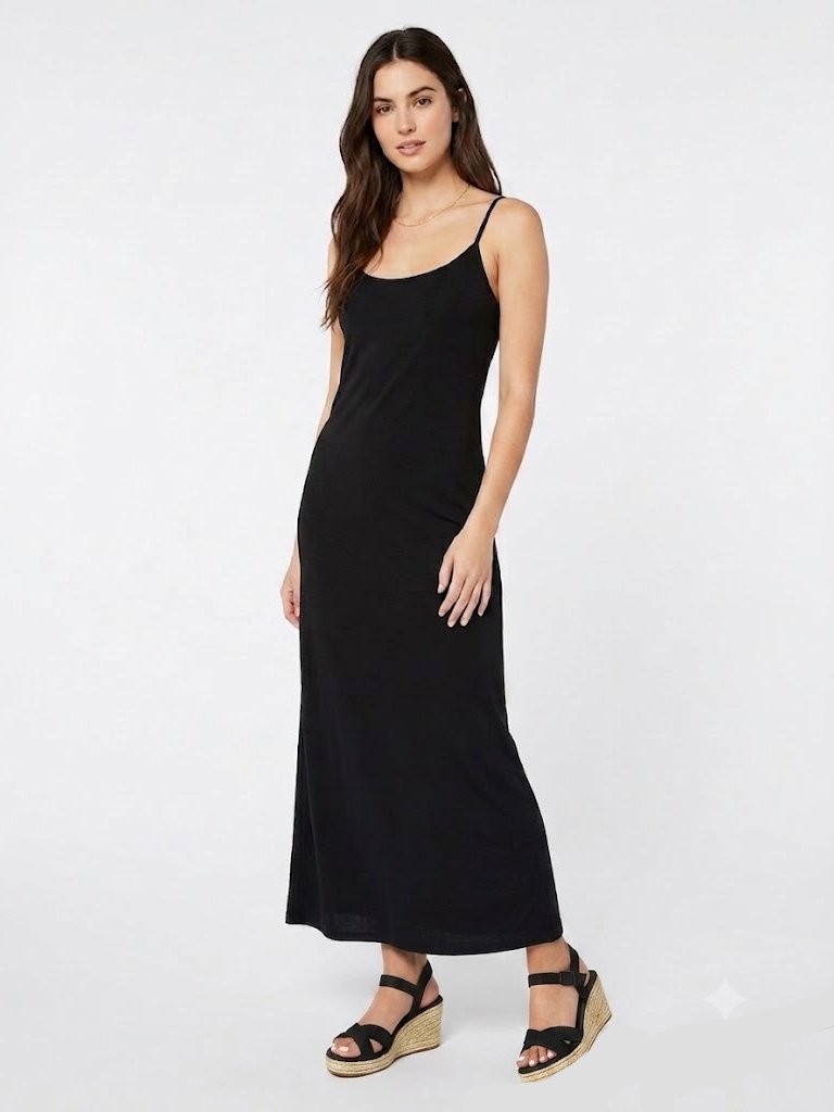 Vintage Newport News Black Maxi Slip Dress